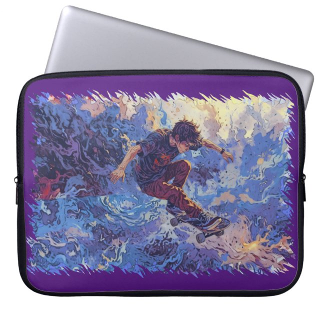 Funda Para Portátil Surfing en monopatín - Monopatín (Frente)