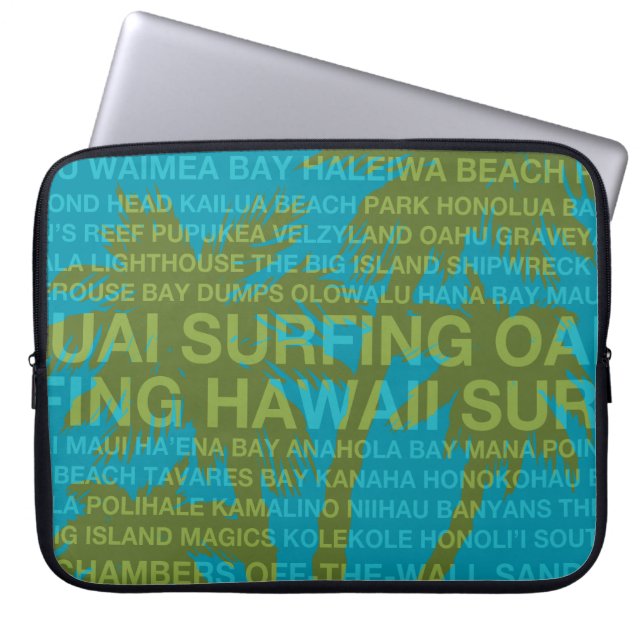 Funda Para Portátil Surfing Hawaii Palm Tree Hawaiian WetsuitLaptopBag (Frente)