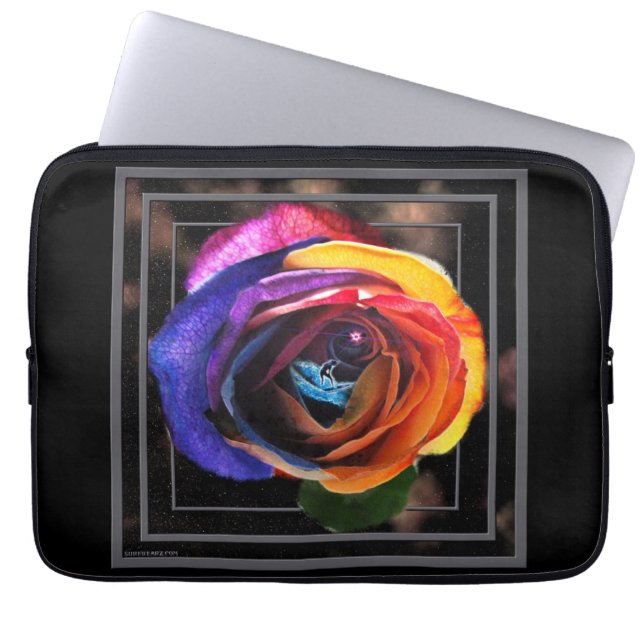 Funda Para Portátil Surfing the Rainbow Rosa (Frente)