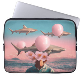 Funda Para Portátil Surreal Dreamscape with Sharks and Balloons
