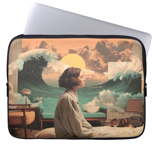 Funda Para Portátil Surreal Interior With Woman and Cat (Frente)