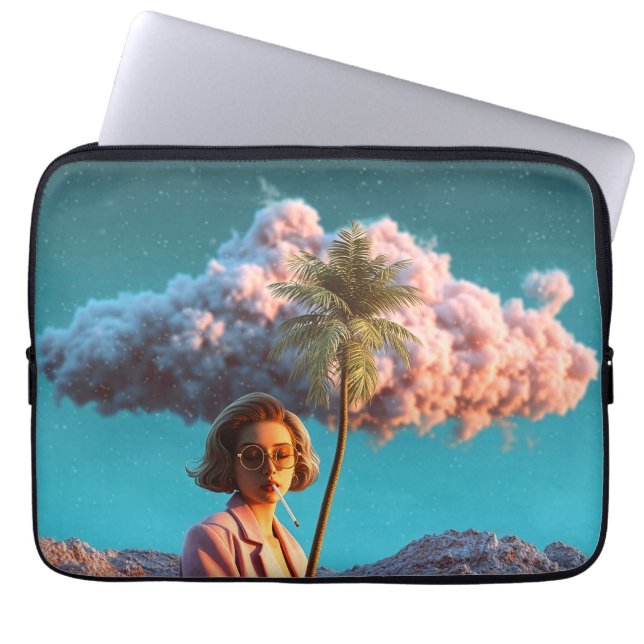 Funda Para Portátil Surreal Woman with Palm Tree (Frente)