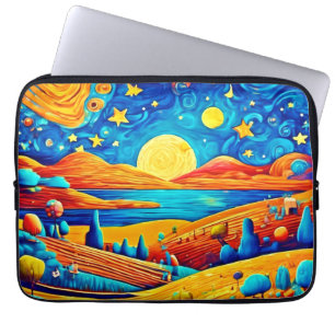 Funda Para Portátil Surrealismo nocturno estrellado arte Personalizado