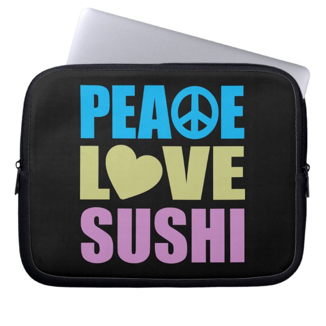 Funda Para Portátil Sushi del amor de la paz (Frente)