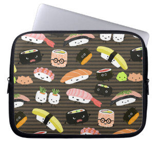 Funda Para Portátil Sushi Fiesta - Sushi Rolls, Sashimi, Wasabi, Ginge