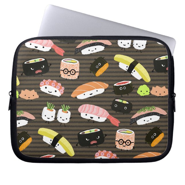 Funda Para Portátil Sushi Fiesta - Sushi Rolls, Sashimi, Wasabi, Ginge (Frente)