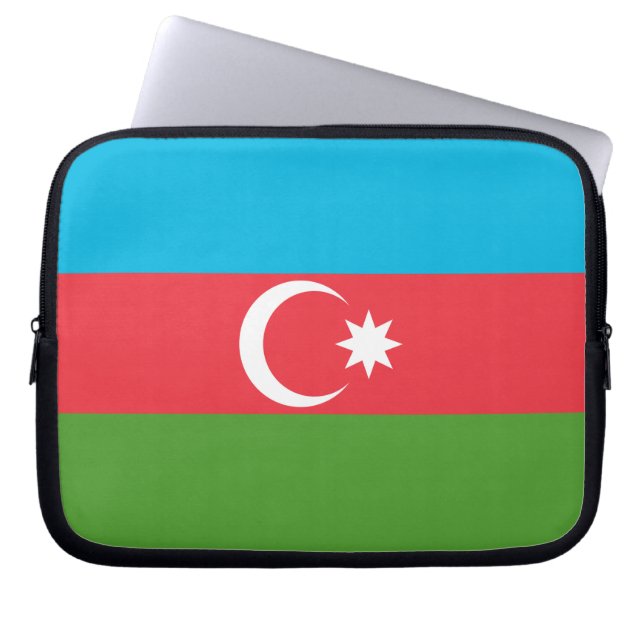 Funda Para Portátil Suspensión de portátil con bandera de Azerbaiyán (Frente)