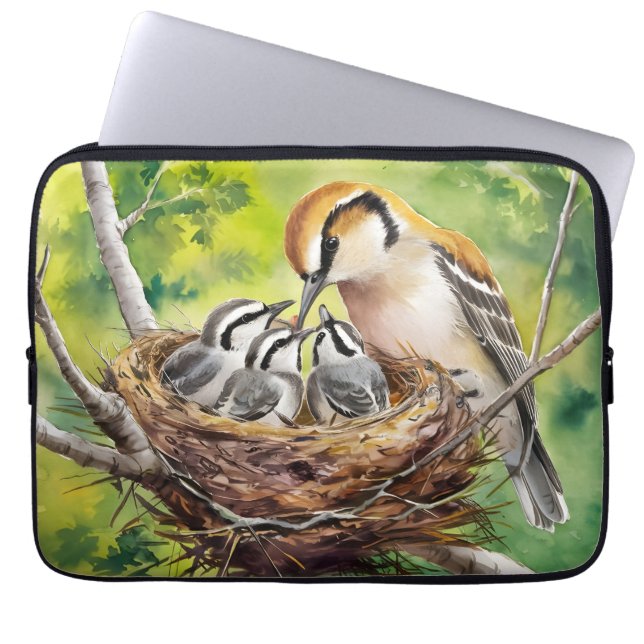 Funda Para Portátil Sweet bird nest painting (Frente)