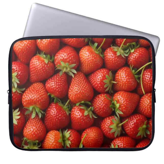 Funda Para Portátil Sweet Harvest Realistic Strawberry Pattern (Frente)