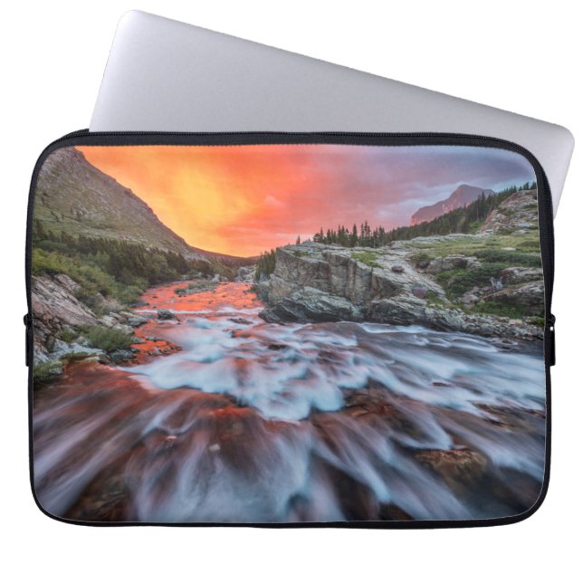 Funda Para Portátil Swiftcurrent Falls | Glacier National Park Montana (Frente)