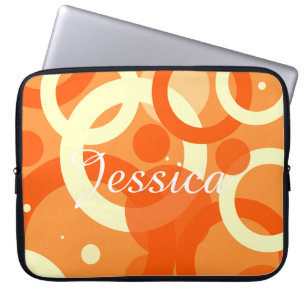 Funda Para Portátil Swirl Naranja estética de los años 70
