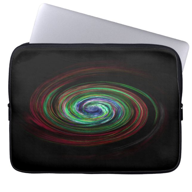 Funda Para Portátil Swirling Galaxy Cool Abstract Black (Frente)