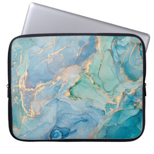 Funda Para Portátil Swirls metálicas: Resumen de arte fluido
