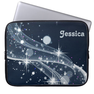 Funda Para Portátil Swirls y nombre personalizado de Misty Star