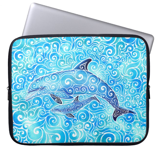 Funda Para Portátil Swirly Dolphin (Frente)