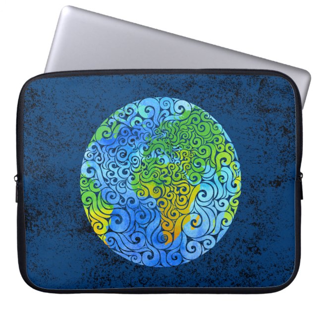 Funda Para Portátil Swirly Earth (Frente)