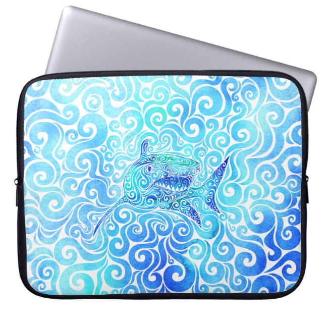 Funda Para Portátil Swirly Shark (Frente)