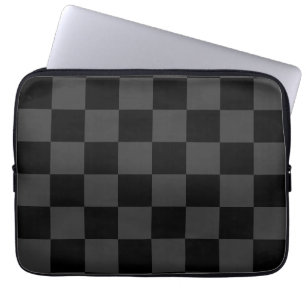 Funda Para Portátil Tablero de ajedrez negro clásico y negro humeante