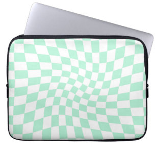Funda Para Portátil Tablero de ajedrez retro pastelero de tinta verde
