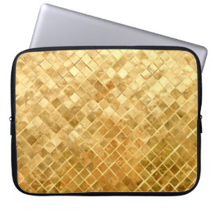 Funda Para Portátil Tablero de cheques dorados de otoño
