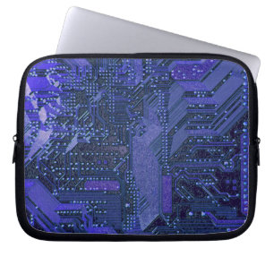 Funda Para Portátil Tablero de Circuito Cibernético Azul Arte Electrón