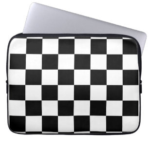 Funda Para Portátil Tablero de damas negro, blanco