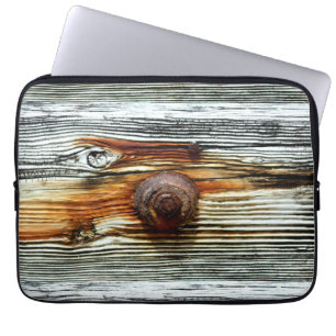 Funda Para Portátil tableros grises de madera de deriva Thunder_Cove