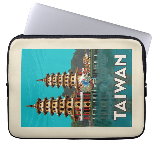 Funda Para Portátil Taiwán | Pagodas Dragón Y Tigre (Frente)