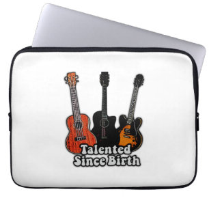 Funda Para Portátil Talentoso desde su nacimiento. guitarras de colore