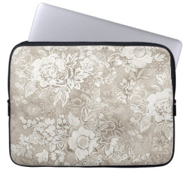 Funda Para Portátil Tan y Cream Floral