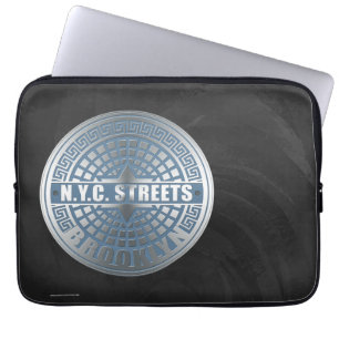 Funda Para Portátil Tapa de Alcantarilla Brooklyn Azul