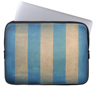 Funda Para Portátil Tapa de la tumbona azul vintage a rayas