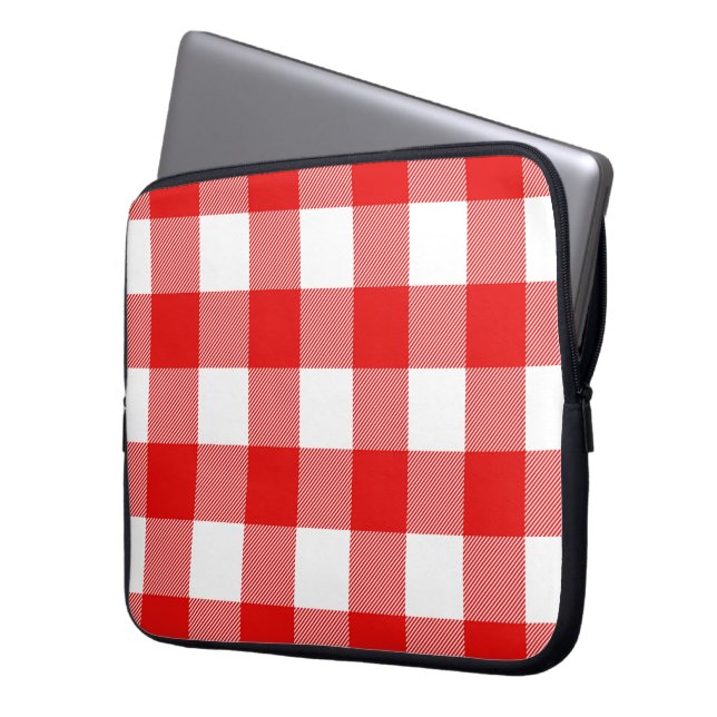 Funda Para Portátil Tapado de búfalo rojo y blanco (Anverso izquierdo)