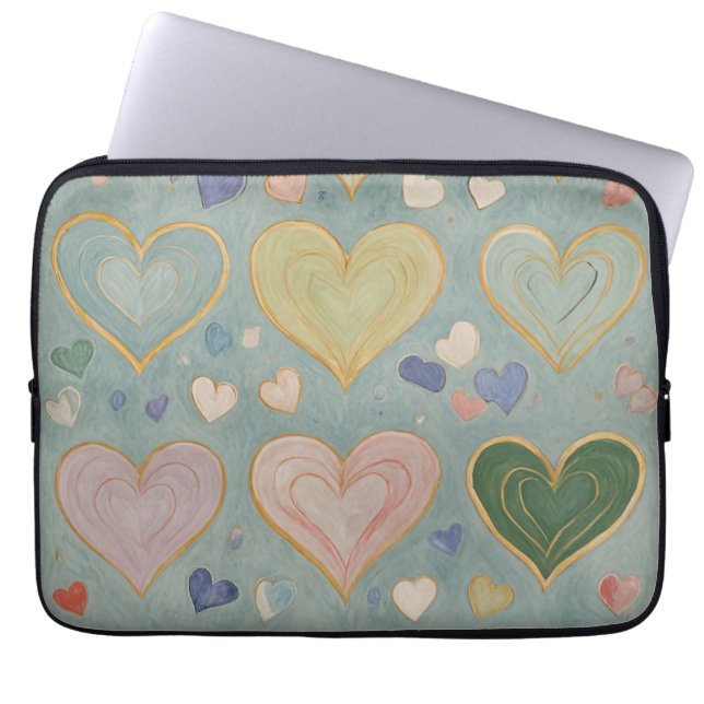 Funda Para Portátil Tapiz del corazón Pastel (Frente)