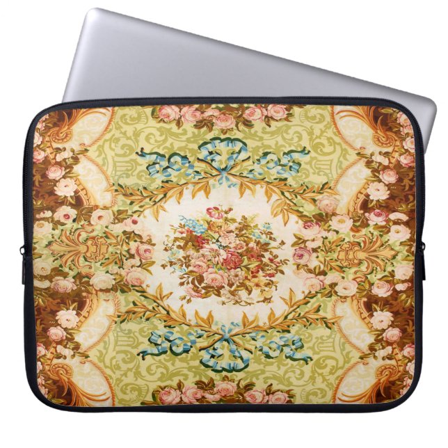 Funda Para Portátil Tapiz floral barroca victoriana (Frente)
