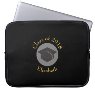 Funda Para Portátil Tapón de graduación en la clase negra de 20xx