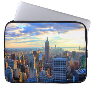 Funda Para Portátil Tarde por la tarde NYC Skyline mientras la puesta 