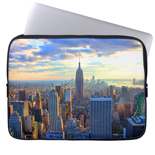 Funda Para Portátil Tarde por la tarde NYC Skyline mientras la puesta  (Frente)