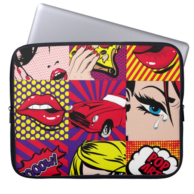 Funda Para Portátil Tarjeta de arte pop Patrón de ilustración, arte, c (Frente)