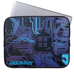 Funda Para Portátil Tarjeta de circuito electrónico azul del Personali