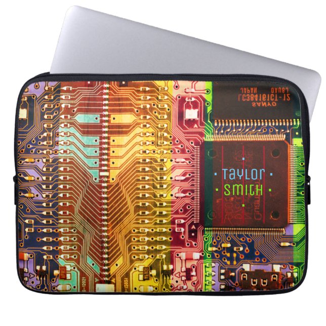 Funda Para Portátil Tarjeta de circuito impreso Geek & Glitch nombre r (Frente)