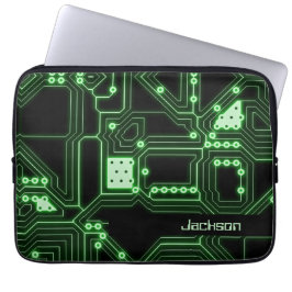 Funda Para Portátil Tarjeta de circuito verde neón | Personalizado