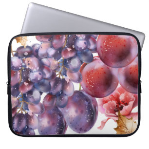 Funda Para Portátil Tarjeta de otoño de acuarela de uvas vintage