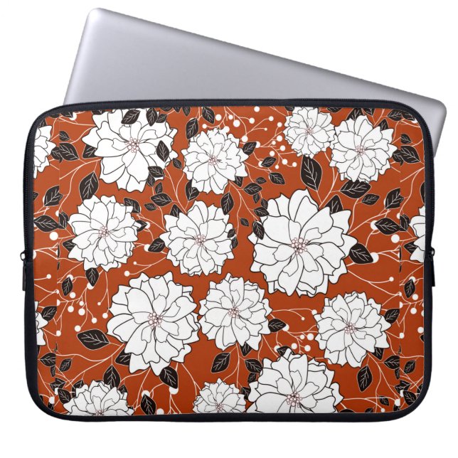 Funda Para Portátil Tarjeta invitativa o boda con ba floral abstracta (Frente)