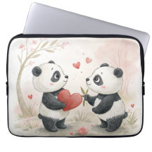 Tarjeta Panda romántica