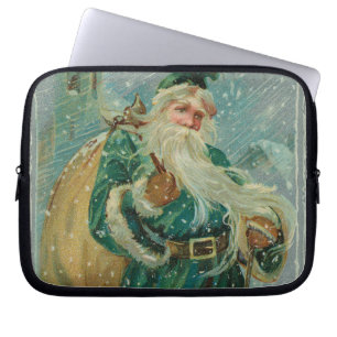 Funda Para Portátil Tarjetas de Navidad de Santa Claus Retro