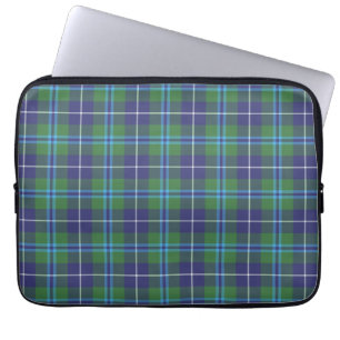 Funda Para Portátil Tartan Clan Douglas Plaid Green Violet Check