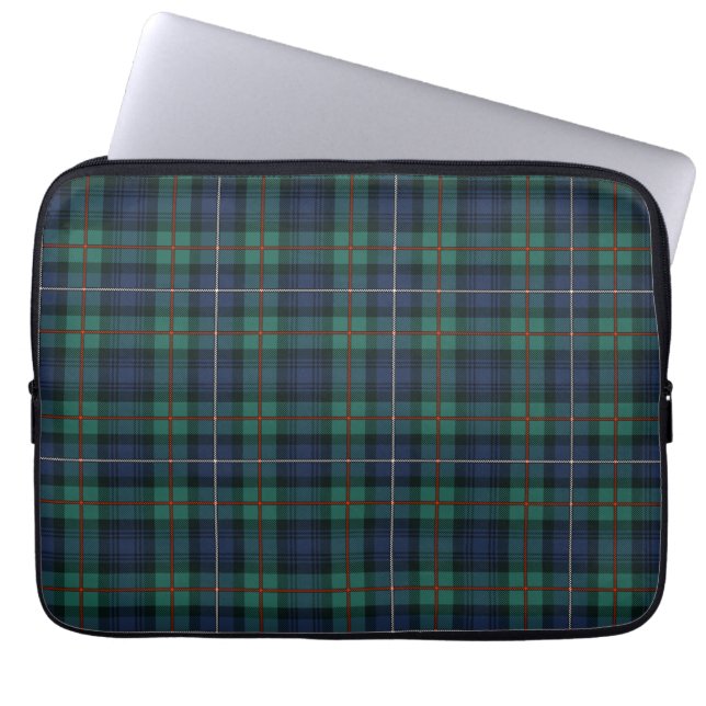 Funda Para Portátil Tartan Clan Robertson Plaid Green Purple Check (Frente)