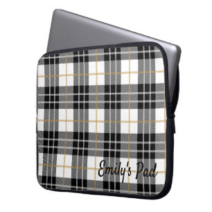 Funda Para Portátil Tartán Con Nombre