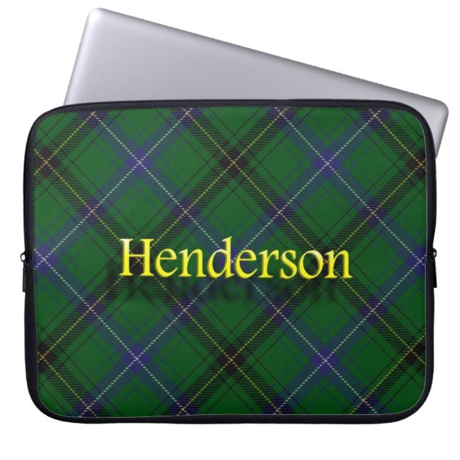 Funda Para Portátil Tartán del escocés de Henderson del clan (Frente)